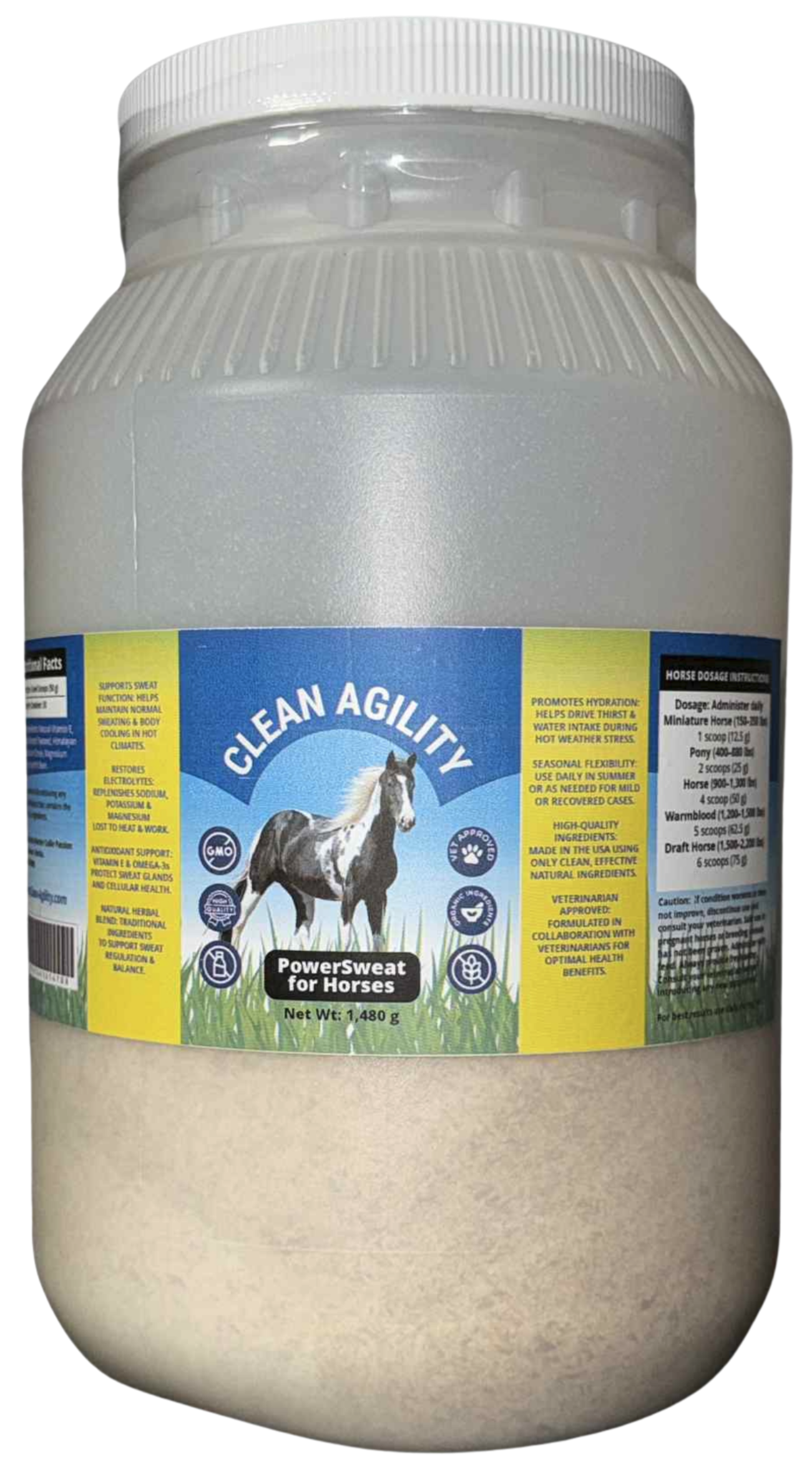 Clean Agility PowerSweat – Natural Equine Anhidrosis Support Supplement for Hors
