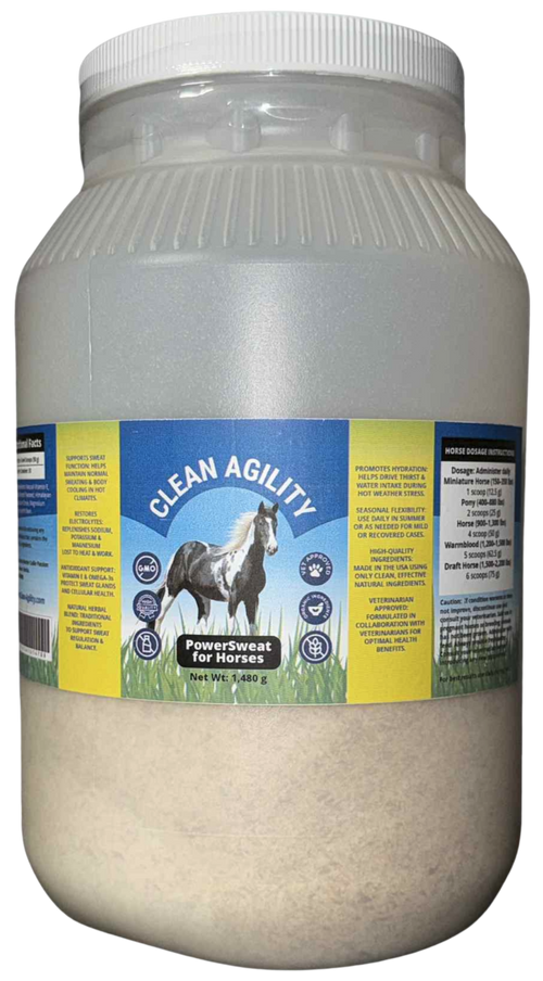 Clean Agility PowerSweat – Natural Equine Anhidrosis Support Supplement for Hors