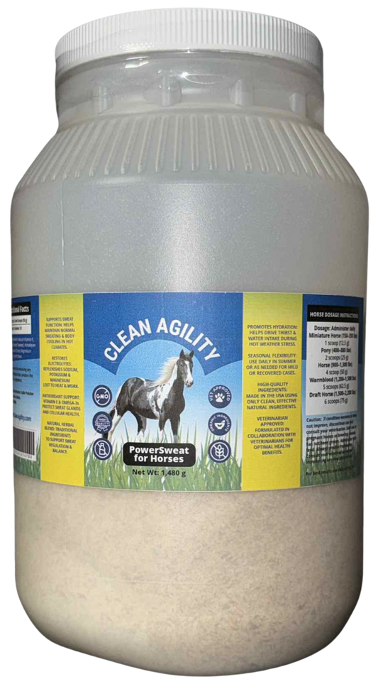 Clean Agility PowerSweat – Natural Equine Anhidrosis Support Supplement for Hors